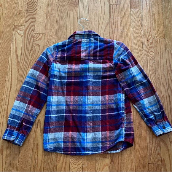 OshKosh B’Gosh Multi-Coloured Plaid Long-sleeved Shirt Size 12 - Picture 5 of 9